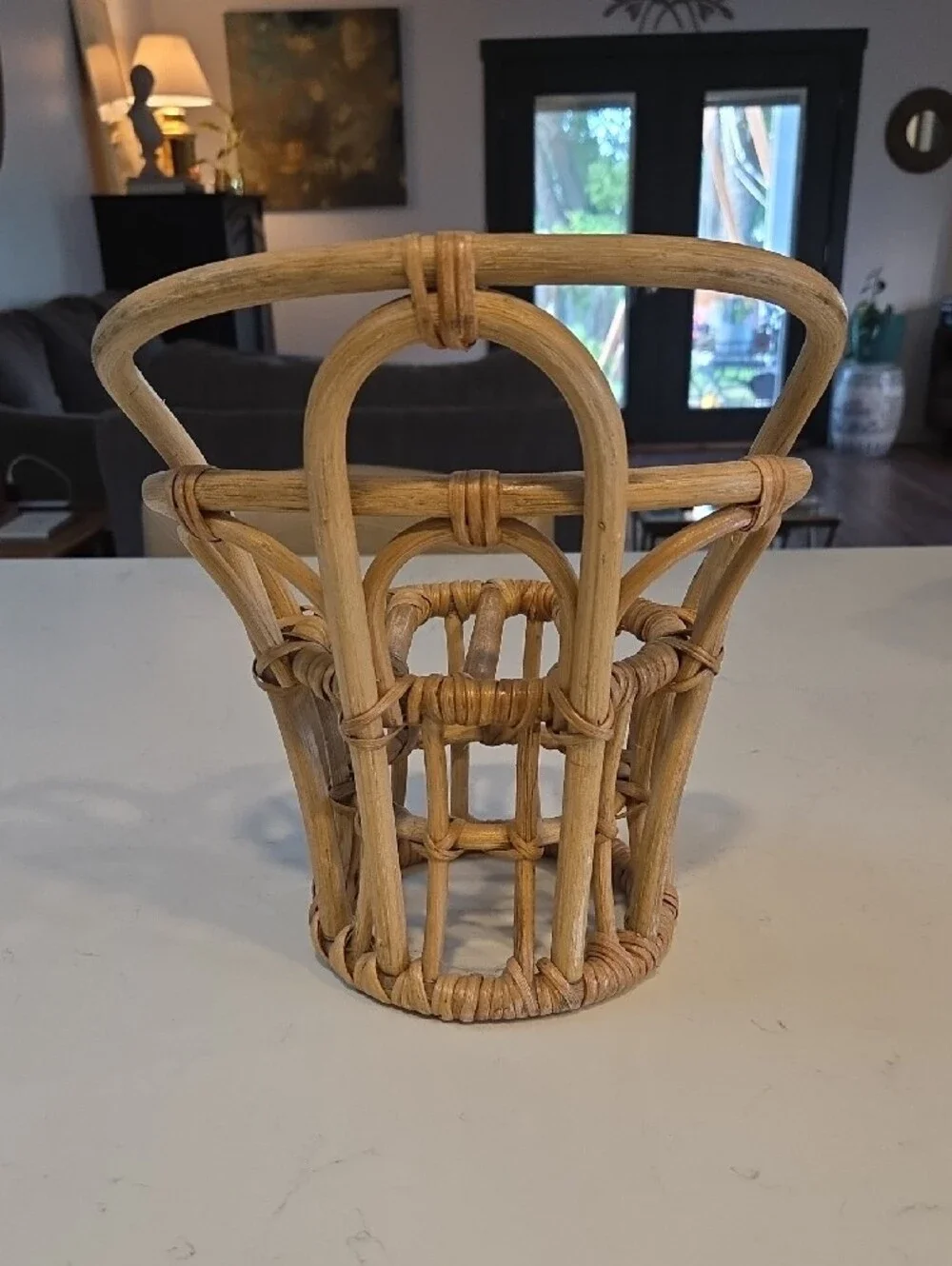 Handwoven Rattan Mini Chair Basket - Natural